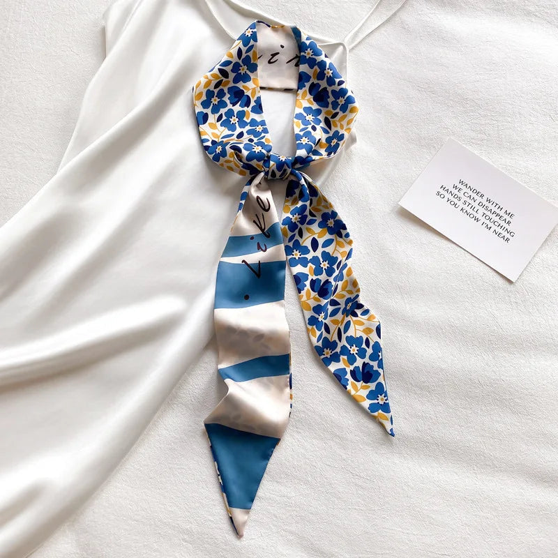 Cashew flower silk scarf, double-sided printed headband, ins decoration, versatile triangle scarf accessories Quick Pick Grocers