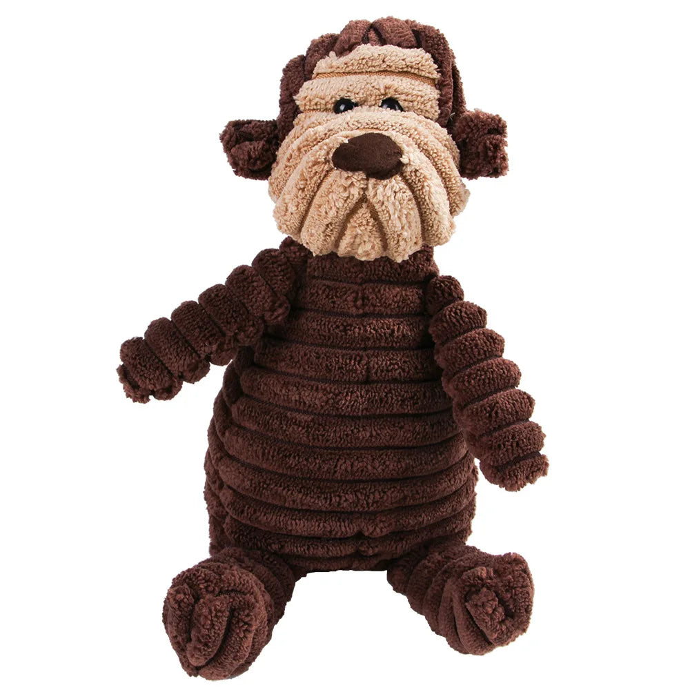 Pet Dog Molar Toy Vent Training Corduroy Monkey Pig Voice Plush Toy Dog Tooth Cleaning Supplie Dog Toys for Large Dogs Quick Pick Grocers