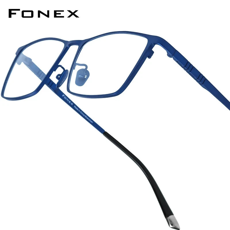 FONEX Titanium Glasses Frame Men Brand Design Square Eyewear Ultralight-Weight Japanese High-end Quality Eyeglasses Frames 85641 Econic Blanks