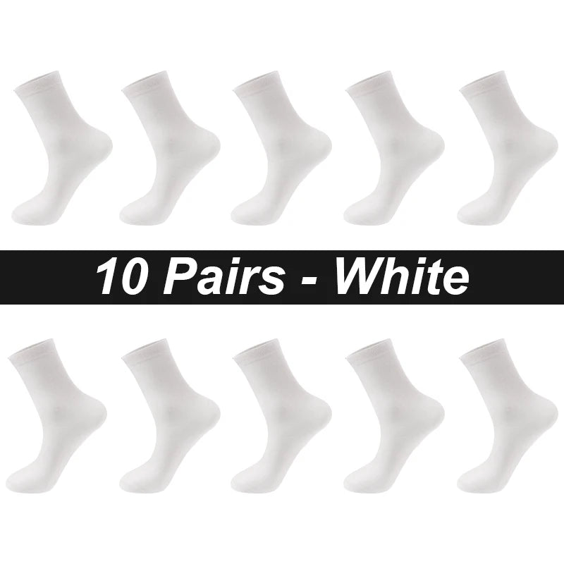 10Pairs/Lot Men Combed Cotton Socks Black Casual Business Breathable High Quality Man Sock New For Male Plus Size EU38-48 Quick Pick Grocers