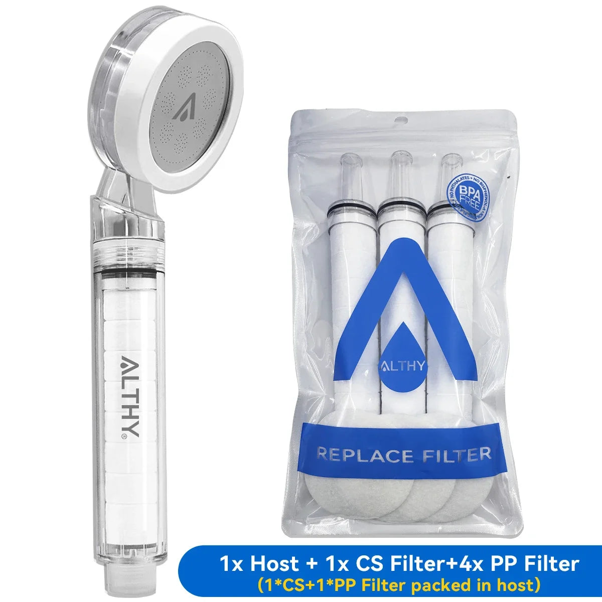 ALTHY High Pressure SPA Handheld Shower Head Water Filter, Reduce Chlorine Heavy Metal, Improves Dry Skin,Hair Dandruff,Eczema Quick Pick Grocers
