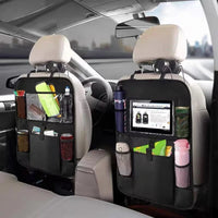 1pc Simple Black large size Multi Grid Seat Back Hanging Car Storage Bag, Multifunction Car Storage Bag For Car, Halloween, Than Econic Blanks