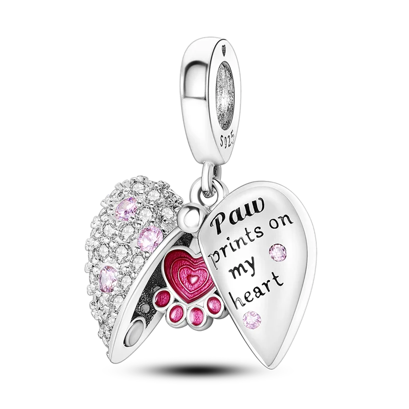 2025 Hot Sale Charms Bead 925 Sterling Silver Pink Butterfly Luminous Firefly Dangle Fit Bangle Bracelet Necklace DIY Jewelry Econic Blanks