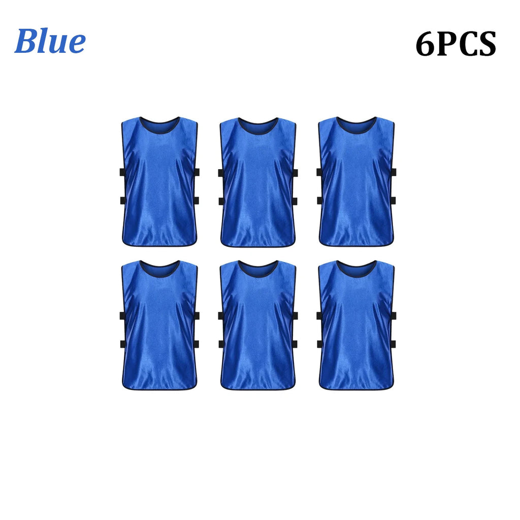 6PCS Soccer Pinnies Quick Drying Football Team Jerseys Sports Soccer Team Training Practice Youth Adult Basketball Sports Vest Quick Pick Grocers