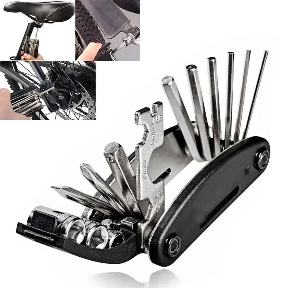 16 in 1 Portable Bicycle Repair Tools Kit Hex Wrench Nut Tire Screwdriver Motorcycle Bicycle Repair Tools Quick Pick Grocers