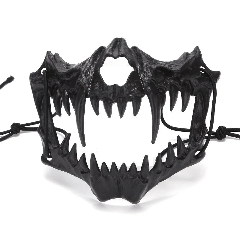 Halloween Mask Half-face Mask Cos Dragon God Fierce Tiger Night Fork Tengu Man Wolf Mask Performance Skull Masks Econic Blanks