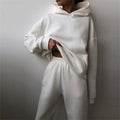 Women's Tracksuit Suit Autumn Fashion Warm Hoodie Sweatshirts Two Pieces Oversized Solid Casual Hoody Pullovers Long Pant Sets Quick Pick Grocers