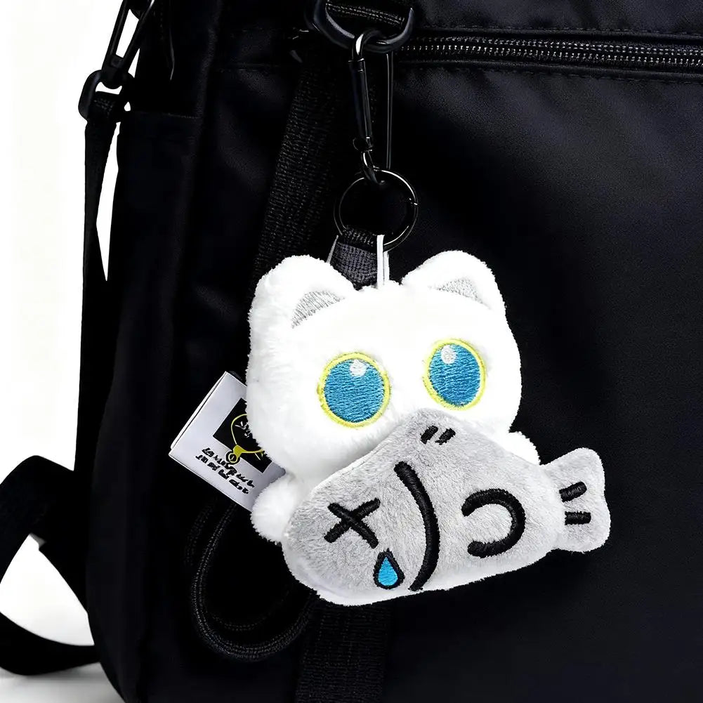 Cute Cartoon Plush Black Cat Keychain Bag Pendant Decoration Kawaii Stuffed Doll Toy Car Keyring Accessories Couples Gift Quick Pick Grocers