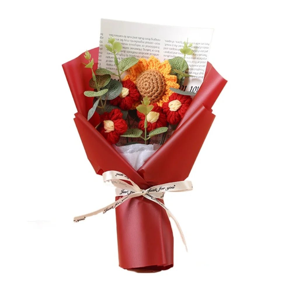 Artificial Flower Crochet Bouquet Eternal Flower Handmade Graduation Bouquet Mothers Day Birthday Gift Anniversary Quick Pick Grocers