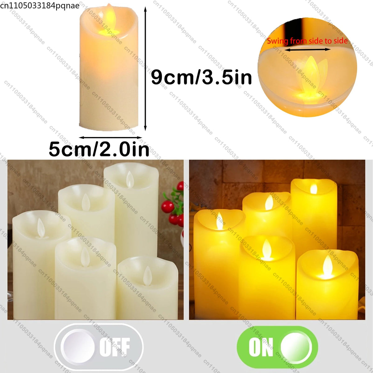 10-120pcs Flameless Fake Candle LED Flickering Candles Battery Operated LED Pillar Candles for Wedding Halloween Decor Party Econic Blanks