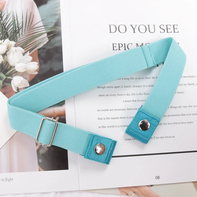 Elastic Belt Without Buckle Canvas Women Buckle Free Belt Ladies Jeans Pants Waist Lazy Belt Stretch No Buckle Invisible Belt Quick Pick Grocers