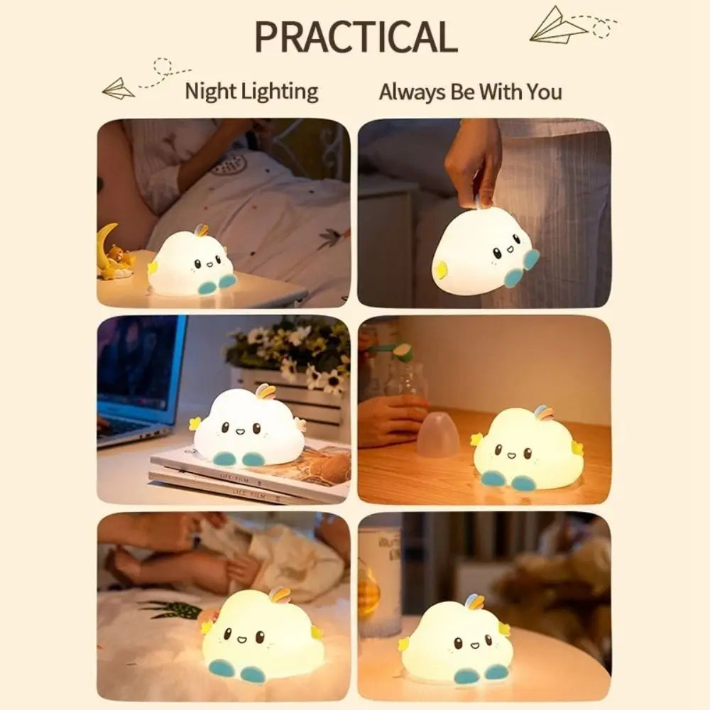 Cute Cloud Night Light Home Decoration Cartoon Creative Table Lamp Portable Mini Bedside Lamp Children Baby Quick Pick Grocers