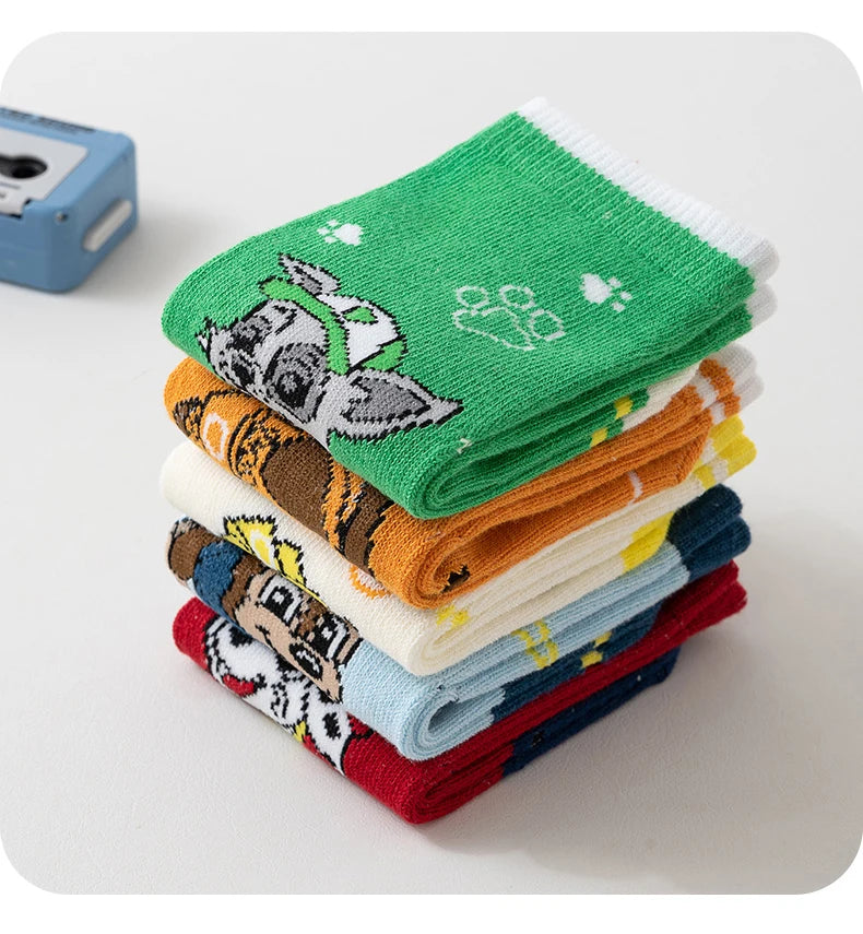 5 Pairs Paw Patrol Kids Socks Cotton Boys Cute Cartoon Socks for Children Baby Casual Socks Spring and Summer Boys Socks Quick Pick Grocers