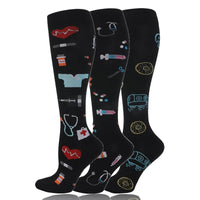 58 Styles 3 Pairs/Pack Compression Socks Knee High 30MmHg  Women Men Sports Socks Edema Diabetes Varicose Veins Running Socks Quick Pick Grocers