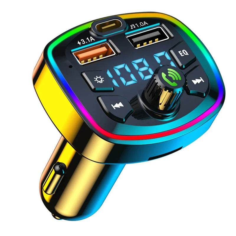 Car Bluetooth 5.0 FM Transmitter Wireless Adapter Mic Audio Receiver Auto MP3 Player 2.1A Dual USB Fast Charger Car Accessories Quick Pick Grocers