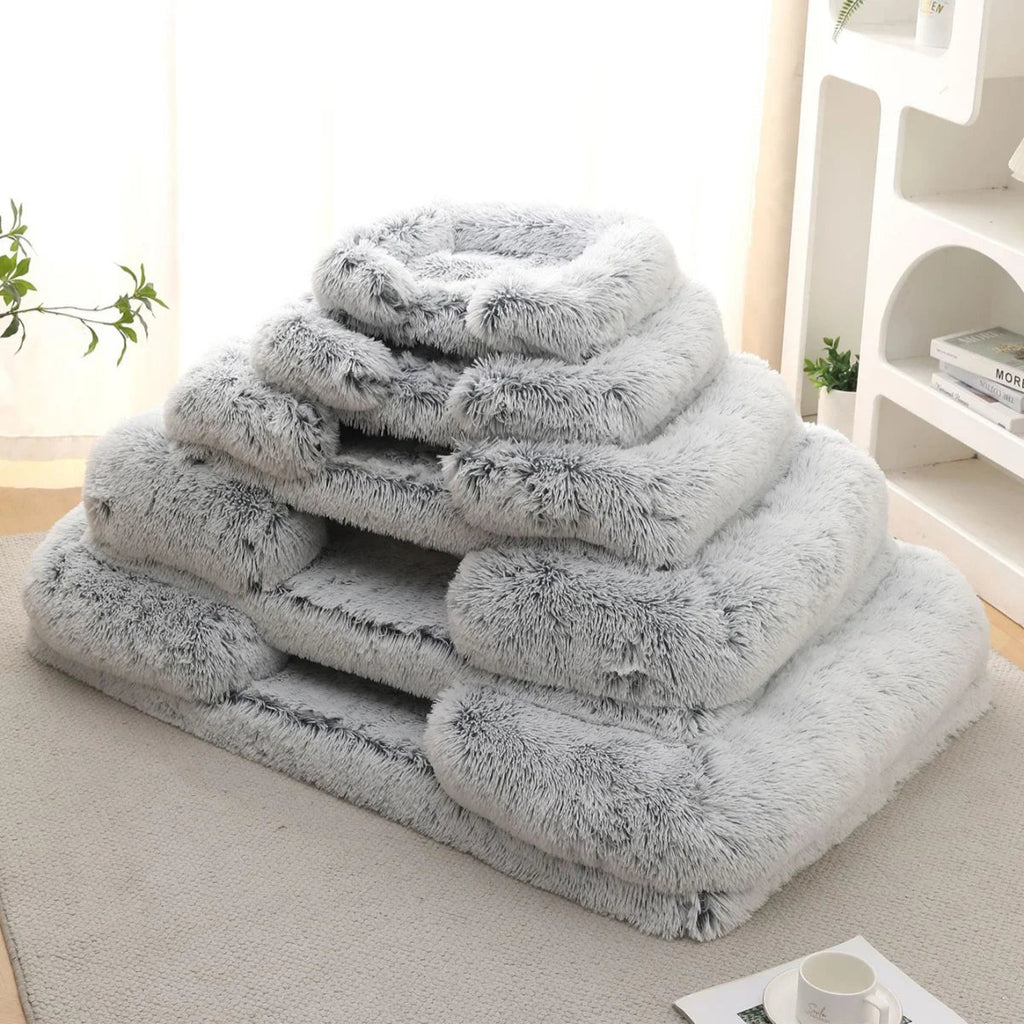 Square Dog Bed Plush Pet Bed Winter Thickened Pad House for Dogs Bed Cat Sofa for Flyffy Dogs Sleeping Bed Sofa Removable Mat Quick Pick Grocers