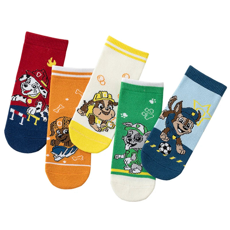 5 Pairs Paw Patrol Kids Socks Cotton Boys Cute Cartoon Socks for Children Baby Casual Socks Spring and Summer Boys Socks Quick Pick Grocers