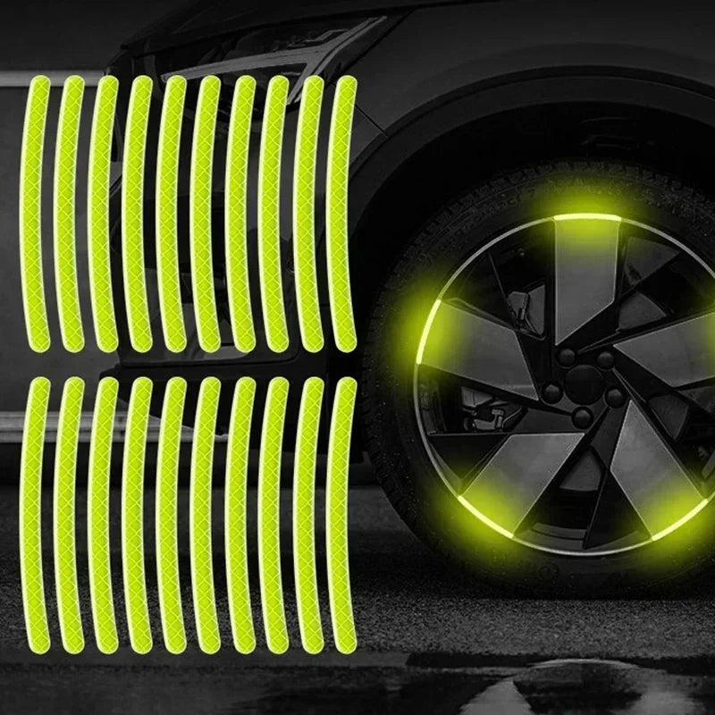 Car Wheel Hub Reflective Stripes - Safety Tire Warning Stickers for Night Driving Econic Blanks