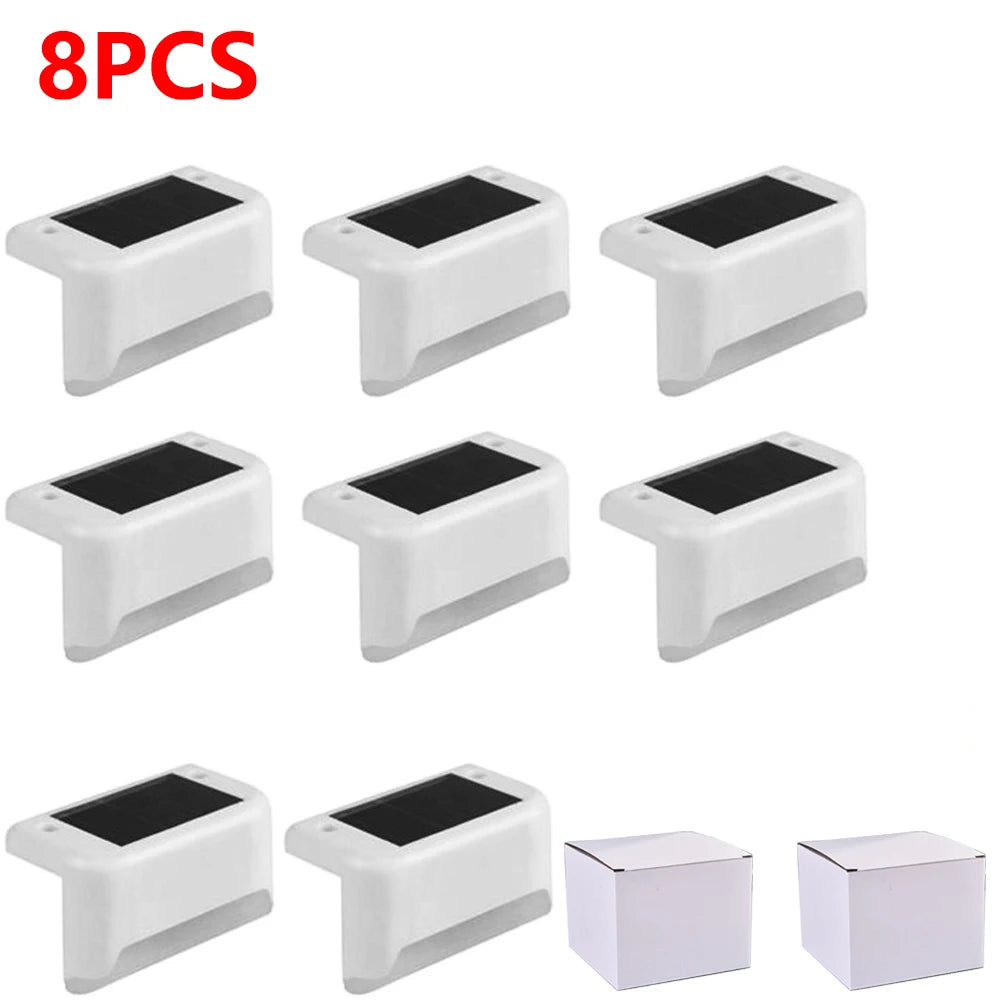 Warm White LED Solar Step Lamp Path Stair Outdoor Garden Lights Waterproof Balcony Light Decoration for Patio Stair Fence Light Econic Blanks