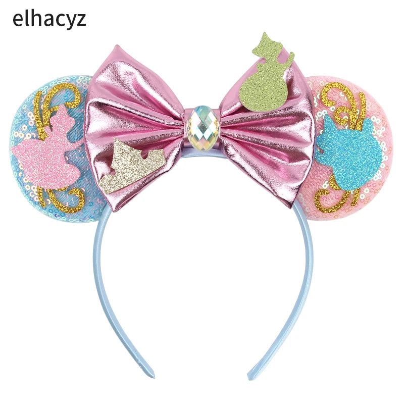 New Christmas Halloween Mouse Ears Headband Cartoon Sequin Bows Headband Birthday Party Princess Cosplay Costume For Women Adult Quick Pick Grocers