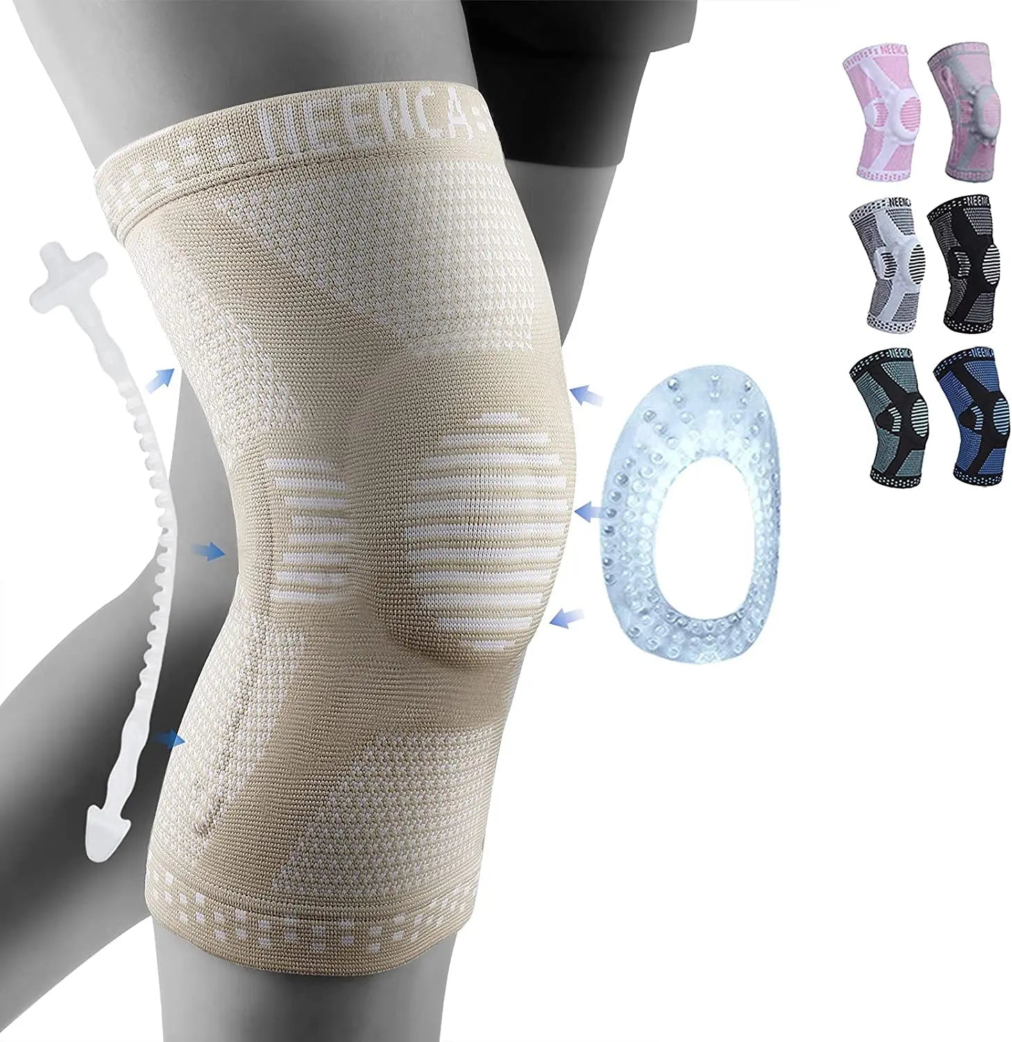 NEENCA Copper Knee Brace Knee Support with Patella Gel Pad &Side Stabilizers for Knee Pain Sport Arthritis ACL Joint Pain Relief Quick Pick Grocers