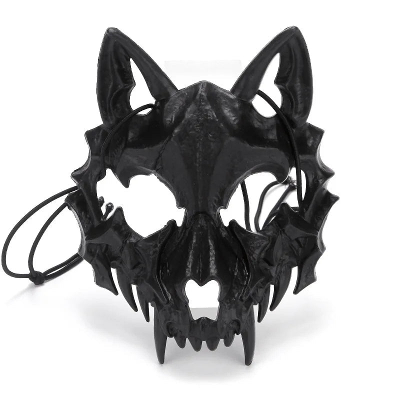 Halloween Mask Half-face Mask Cos Dragon God Fierce Tiger Night Fork Tengu Man Wolf Mask Performance Skull Masks Econic Blanks
