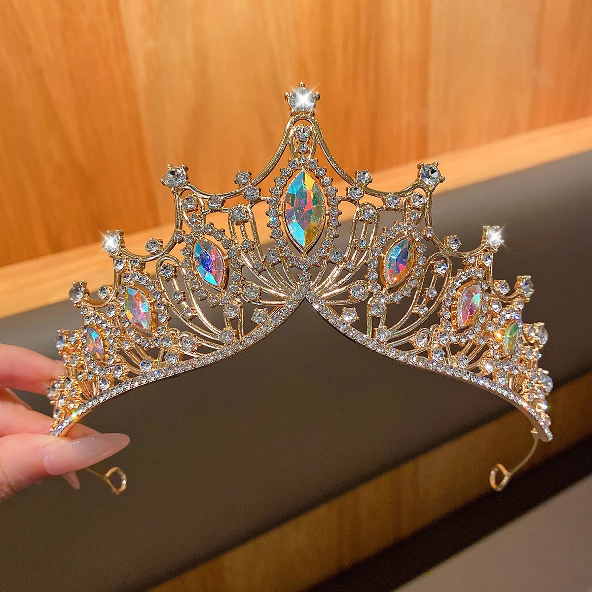 1 large crown fashionable temperament crown headband sweet wind hair accessory suitable for performances and birthdays Quick Pick Grocers