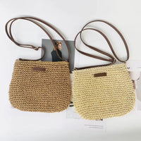 Ladies Fashion Summer Straw Crossbody Bag Women Beach Holiday Shopping Woven Shoulder Handbag Messenger Purses For Women Bags Quick Pick Grocers