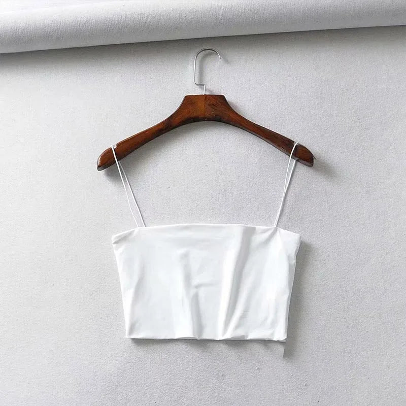 2022 Summer Women's Crop Top Sexy Elastic Cotton Camis sleeveless Short Tank Top Bar Quick Pick Grocers