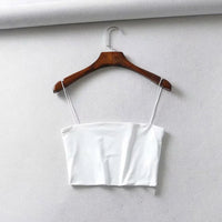 2022 Summer Women's Crop Top Sexy Elastic Cotton Camis sleeveless Short Tank Top Bar Quick Pick Grocers
