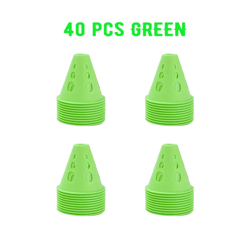20/40/60 PCS Colorful Windproof Skate Marker Cones Roller Football Marking Cup Soccer Training Equipment Quick Pick Grocers