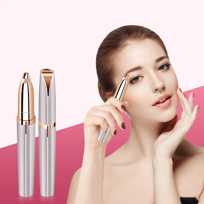 1pc Electric Eyebrow Trimming Tool For Beginners Automatic Electric Eyebrow Trimmer Nose Hair Shaving Brush Scraper Battery Ver Quick Pick Grocers