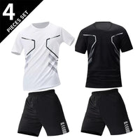 2/4/6 Pcs Plus Size Men's Quick-drying Short-sleeved Shorts Suit Men's Leisure Sports Running Fitness T-shirt Joker Shorts Teen Quick Pick Grocers