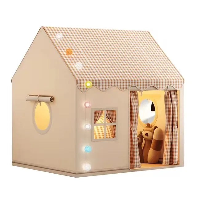Kid Toys Tent Princess Castle Play House Cubby Children Small House Folding indoor Play tent Baby Tent Solid Frame No Light Ball Purest Peak