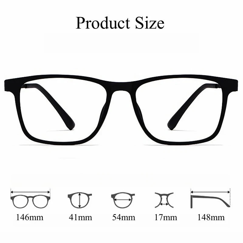 YIMARUILI Ultra Light Fashion Men's Glasses Frames Square Comfortable Pure Titanium Optical Prescription Big Eyeglasses HR3068 Econic Blanks