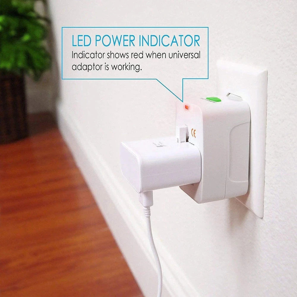 Protable AU US UK EU Converter All in One International Plug Adapter 2 USB Type C Ports World Travel AC Power Charger Adapter Econic Blanks