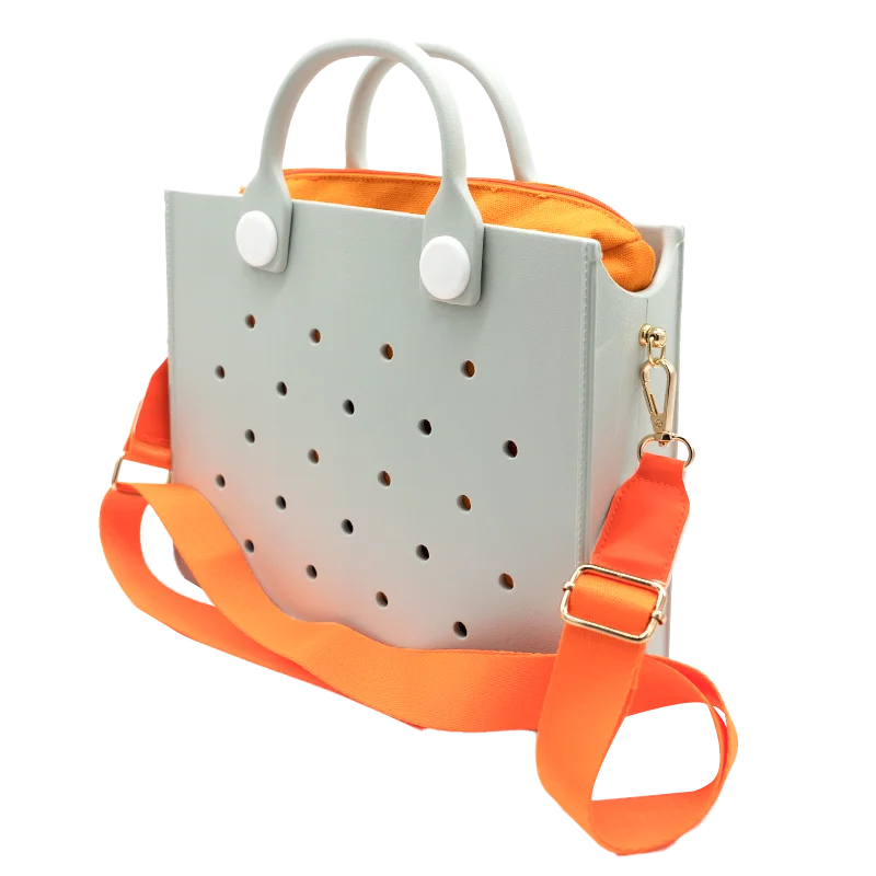 EVA Large Leather Shoulder Bag Handbag Tote Bag Storage for Women Casual Waterproof Beach Bag Hole Fit Charm Fashion Storage Bag Quick Pick Grocers