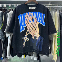 Shinning Bling Diamond Short Sleeve Cropped T-shirt for Men and Women Crew Neck Rhinestone Loose Cotton Summer Tshirts Oversized Quick Pick Grocers