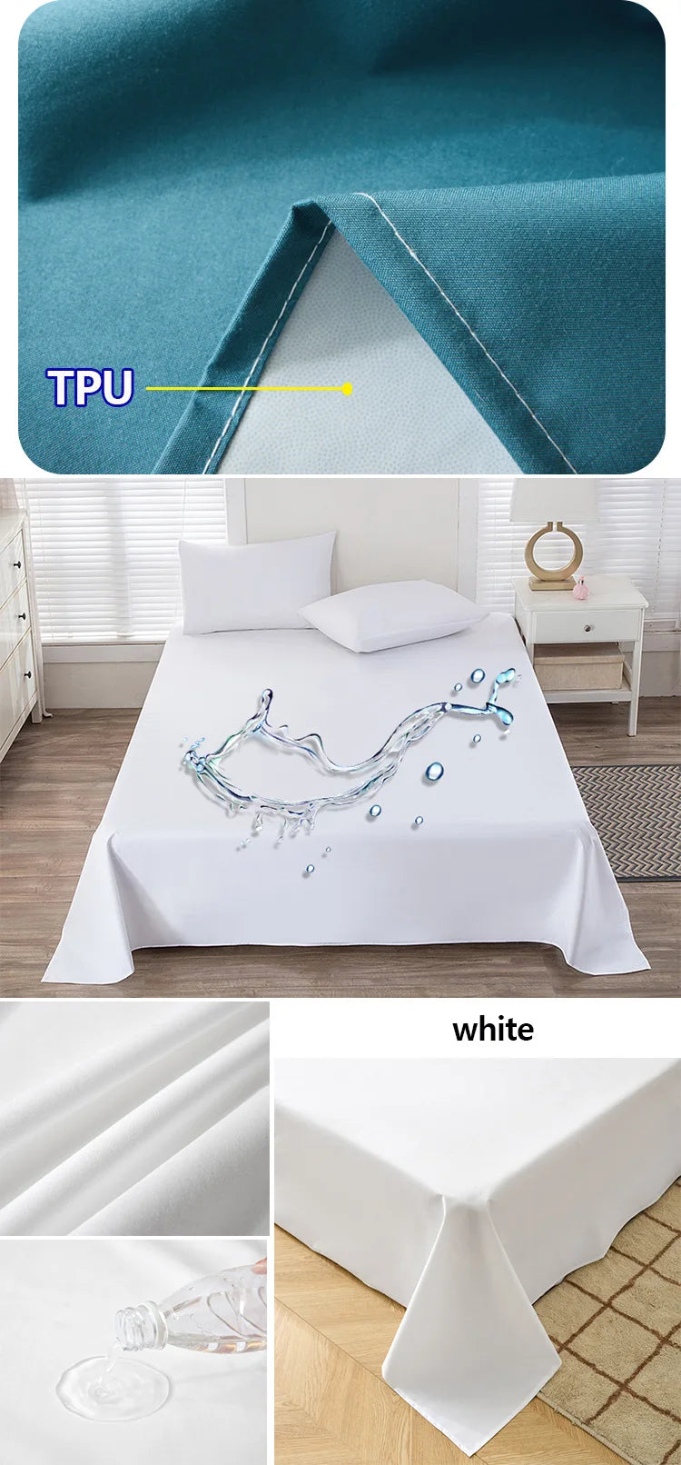 KDJEIKZ  Waterproof Matted Oversized Bed Sheet Incontinence Prevention Urinary Pad Bedspread Cover Dustproof Washable No Pillow Quick Pick Grocers