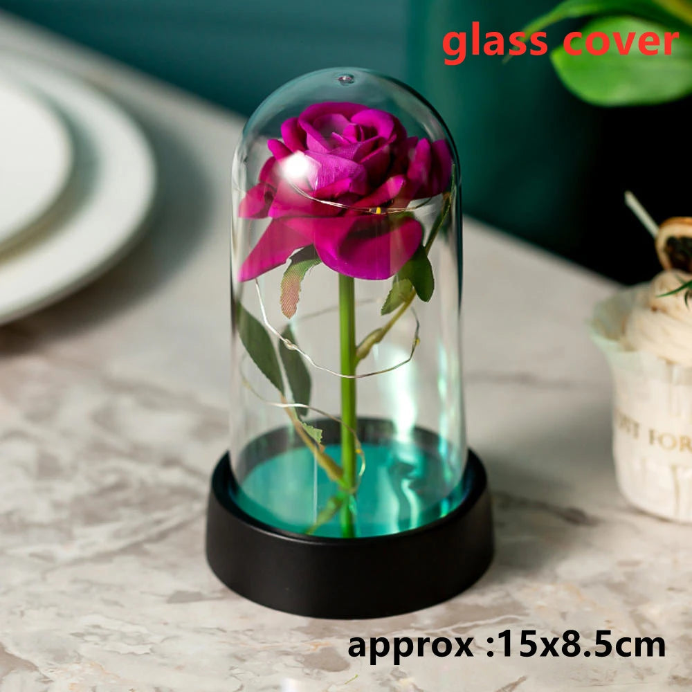 LED Galaxy Three Rose Artificial Flowers, Wedding Decoration, Creative Valentine'S Day and Mother'S Day Gift without Battery 1Pc Quick Pick Grocers