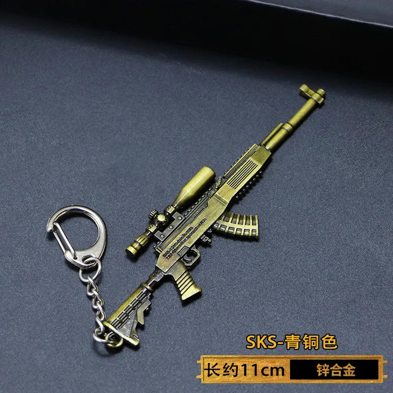 1pc Toy Gun Keychain, Alloy Toy Gun Model Pendant Car Key Chain Car Key Ring Gift For Men Boys Quick Pick Grocers