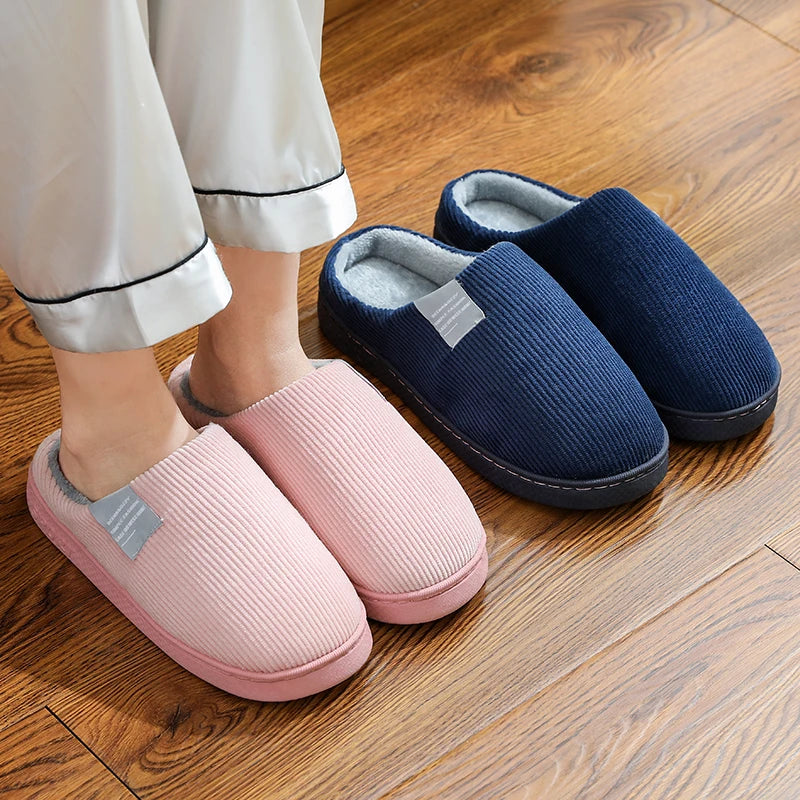 Thick Sole Home Indoor Outside Men And Women Couples Winter Household Warm Fluffy Slippers High Heels Plush Cotton Shoes Ladies Purest Peak