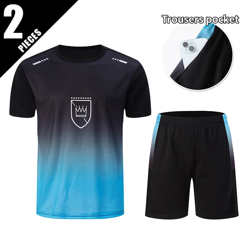2/4/6 Pcs Plus Size Men's Quick-drying Short-sleeved Shorts Suit Men's Leisure Sports Running Fitness T-shirt Joker Shorts Teen Quick Pick Grocers