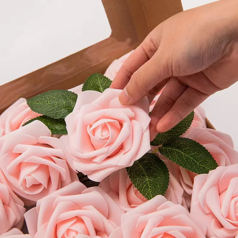 10~100pcs Rose Artificial Flowers Foam Fake Roses Wedding Bouquets Centerpieces Mothers Day Valentines Gifts Party Decoration Quick Pick Grocers