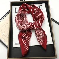 2025 New Fashion 70X70cmPrinted Women's Scarf Pashmina Silk Scarf Square Shawl Decorative Headband Neck Luxury Design Bandana Quick Pick Grocers
