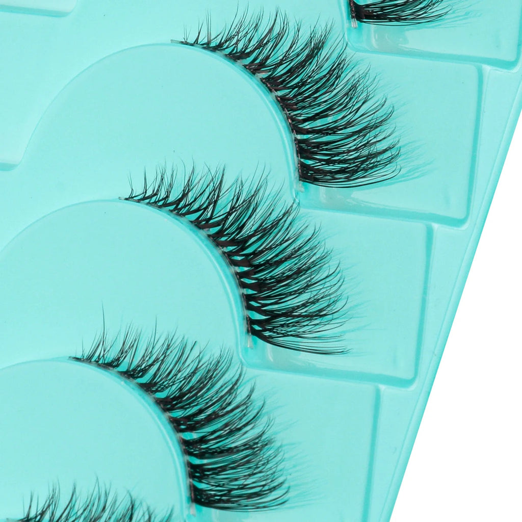 New Half Eyelashes 3/10Pairs Half Lashes Natural 3D Cat Eye Lashes Clear Stem False Eyelash Extension Makeup Faux Cils maquiagem Purest Peak