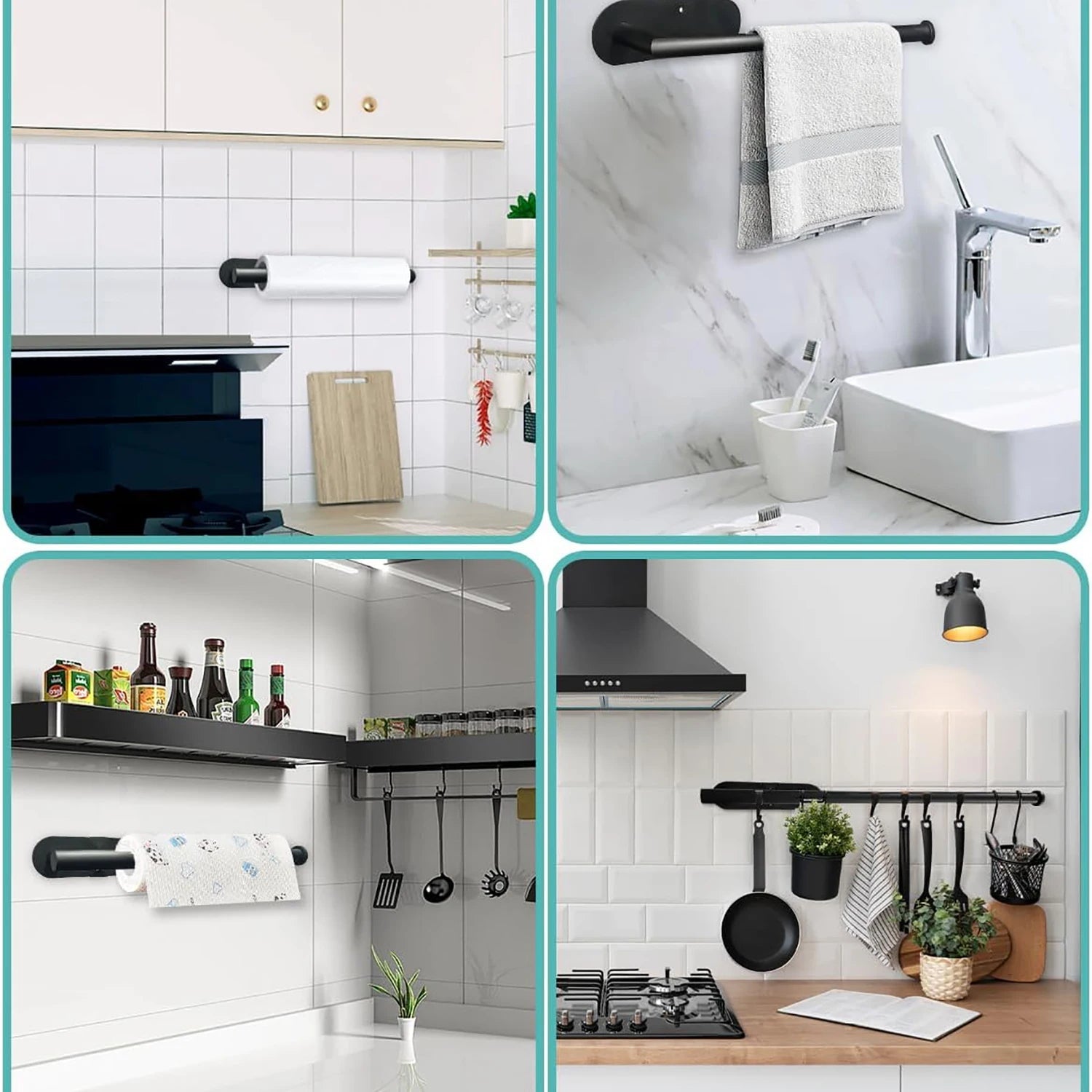 Kitchen Paper Towel Holder Adhesive Tissue Hanger Toilet Roll Paper Dispenser Cabinet Storage Napkin Rack Bathroom Accessories Econic Blanks