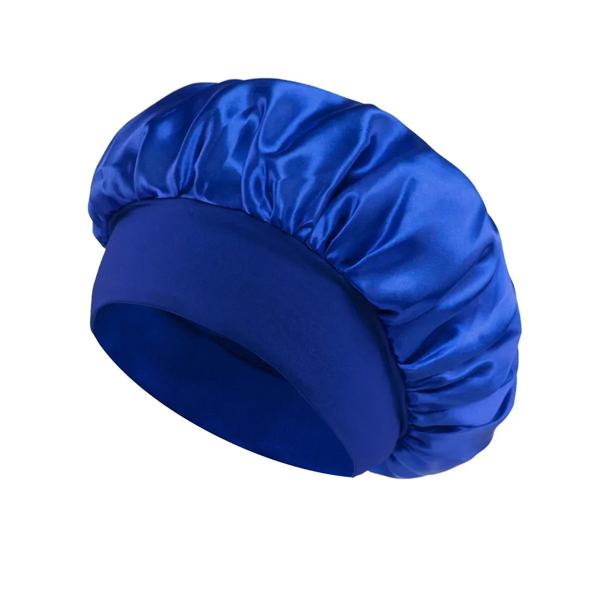 Women Satin Bonnet Hair Bonnet for Sleeping Hair Care Silk Bonnets Solid Wide-brimmed Sleeping Hat with Elastic Soft Band Econic Blanks