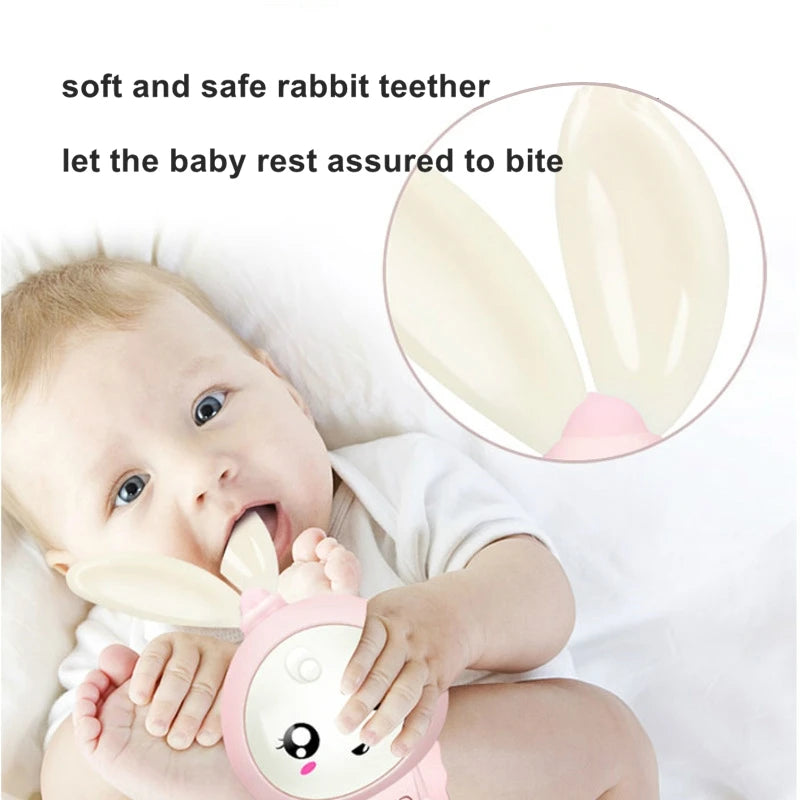 Music and Shine Rattle Toys Rabbit Intelligent Baby Rattles Smart Bunny Smarty Media Smart Shake Newborn Early Educational Toy Purest Peak