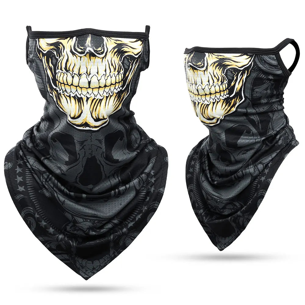 Skull Print Quick-drying Bandana Summer Scarf Breathable Half Face Cover Reusable Neck Gaiter Mask Sport Cycling Hiking Fishing Quick Pick Grocers
